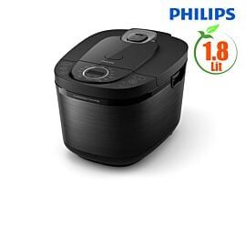 Nồi cơm điện tử Philips 1.8 lít HD4814/31, lòng nồi bằng nhôm 6 lớp, 787W - 936W, 17 chế độ nấu, FreshDefense , đen