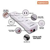 Ổ Cắm có dây Nanoco NES332U-3, 3 ổ đa năng, 2USB, 2 công tắc