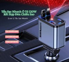 Tẩu Sạc Ô Tô Hỗ Trợ Sạc Nhanh 120W 5In1