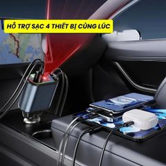 Tẩu Sạc Ô Tô Hỗ Trợ Sạc Nhanh 120W 5In1