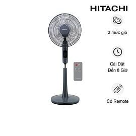 Quạt cây Hitachi LF-D6RC(GM), 24W, động cơ DC tiết kiệm điện, thiết kế khí động học chống rung, màu xám, có khiển