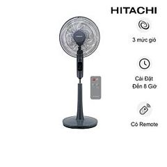 Quạt cây Hitachi LF-D6RC(GM), 24W, động cơ DC tiết kiệm điện, thiết kế khí động học chống rung, màu xám, có khiển