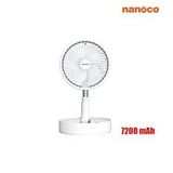 Quạt sạc gấp gọn Nanoco NFF1618W, 7200 mAh, màu trắng