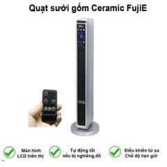 Quạt sưởi gốm Ceramic để sàn FujiE CH-2200( 1200/2000W, 10-15m2, Màn hình LCD hiển thị nhiệt độ, tiết kiệm điện