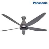 Quạt trần Panasonic 5 cánh F-60HAN, có remote, 40W, ti ngắn 28.8cm, động cơ DC tiết kiệm, 9 cấp độ gió, Econavi, ghi đậm