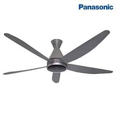 Quạt trần Panasonic 5 cánh F-60HAN, có remote, 40W, ti ngắn 28.8cm, động cơ DC tiết kiệm, 9 cấp độ gió, Econavi, ghi đậm