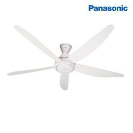 Quạt trần Panasonic F60GDN-LGS - 5 cánh, có remote, 40W, ti dài 21.2cm, động cơ DC tiết kiệm điện 9 cấp độ gió, màu bạc