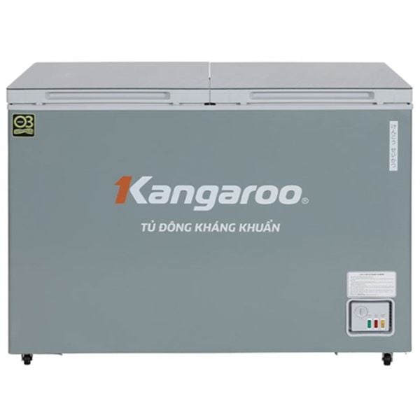 Tủ đông Kangaroo 286L kháng khuẩn KGFZC286IK1 Mặt kính (Dàn Đồng,1 ngăn 2 cánh), 1155 x 580 x 859, Màu ghi.