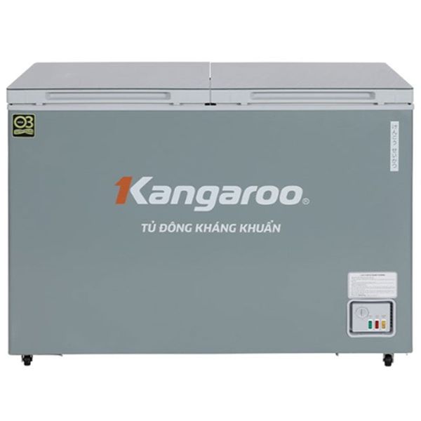 Tủ đông Kangaroo 286L kháng khuẩn KGFZC286IK1 Mặt kính (Dàn Đồng,1 ngăn 2 cánh), 1155 x 580 x 859, Màu ghi.