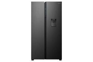 Tủ lạnh SBS Hisense 544L RS708N4EBND - Lấy nước ngoài. Mặt thép, làm lạnh đa chiều, inverter tiết kiệm điện, bảng điều khiển ngoài)