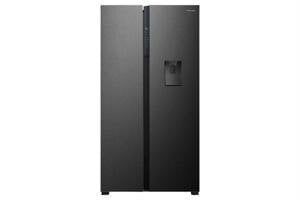 Tủ lạnh SBS Hisense 544L RS708N4EBND - Lấy nước ngoài. Mặt thép, làm lạnh đa chiều, inverter tiết kiệm điện, bảng điều khiển ngoài)
