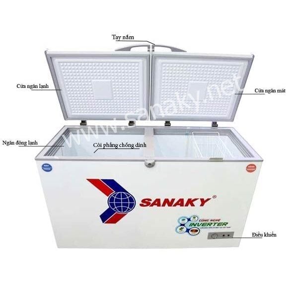Tủ đông mát Sanaky 365L inverter VH-5699W3 (2 ngăn:1 đông,1 mát, Dàn:Đồng,R600a)