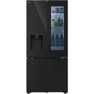 Tủ lạnh 4 cánh LG 612L LFD61BLGAI - Mặt gương đen - Ngăn đá dưới 176L; Instaview; Đá tự động; Nước ngoài; Đông mềm FRESH Converter+; LinearCooling; DoorCooling+; Ống nhôm; LG ThinQ; 699KWh/năm; 835x1860x736