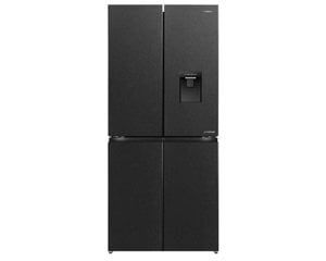 Tủ lạnh 4 cánh Hisense inverter RQ559N4EBND 427L - Màu đen,- 2 dàn lạnh độc lập; Super Cool & Super Freeze - khay đá xoay, lấy nước ngoài.