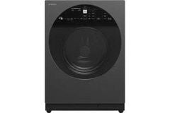 Máy giặt sấy cửa trước Hitachi inverter 12kg/8kg BD-D120XGV, tự phân bổ giặt xả, giặt thông minh AI Wash, giặt bằng khí nóng, công nghệ sấy gió. Màu xám đen