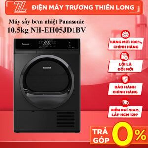 Máy sấy Heatpump Panasonic 10.5kg NH-EH05JD1BV - Màu xám đen - Bảo vệ chất liệu quần áo mỏng manh với sấy nâng niu; Giảm tác nhân gây dị ứng và loại bỏ 99,99% vi khuẩn.