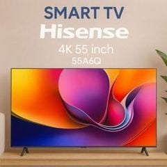 TV Hisense 55-inch 4K 55A6Q 2025 60Hz- Vidaa OS; 330 Nits; Wi-Fi 5; AIPQ; 4K AI Upscaler; Dolby Vision; DTS Virtual X 2.0 16W