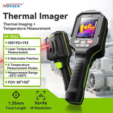 Camera ảnh nhiệt cầm tay NOYAFA NF-B522 Handheld Thermal Imager — 192×192 IR Sensor • 5-Color Palettes • Fast Spot Temperature
