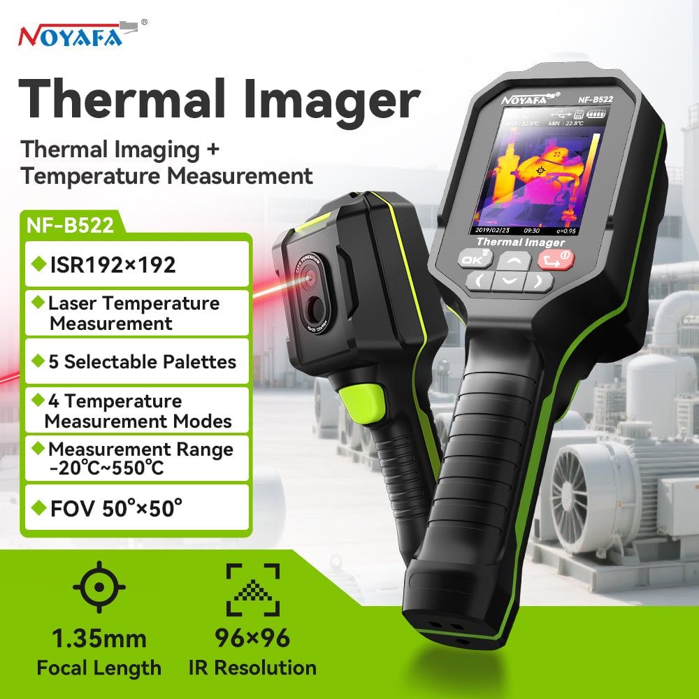 Camera ảnh nhiệt cầm tay NOYAFA NF-B522 Handheld Thermal Imager — 192×192 IR Sensor • 5-Color Palettes • Fast Spot Temperature