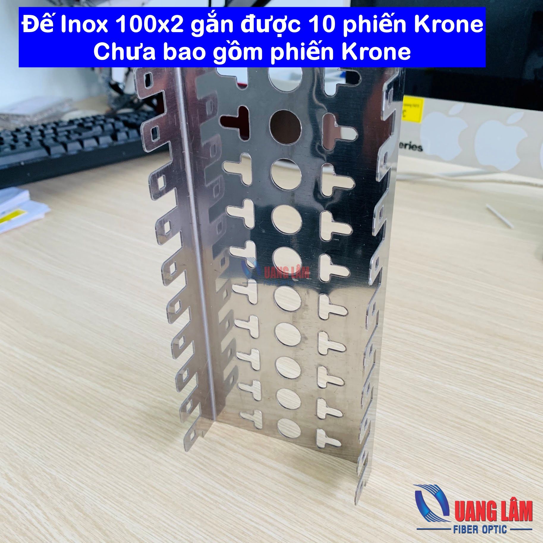 Đế Inox 100x2 gắn được 10 phiến Krone - Chưa bao gồm phiến Krone