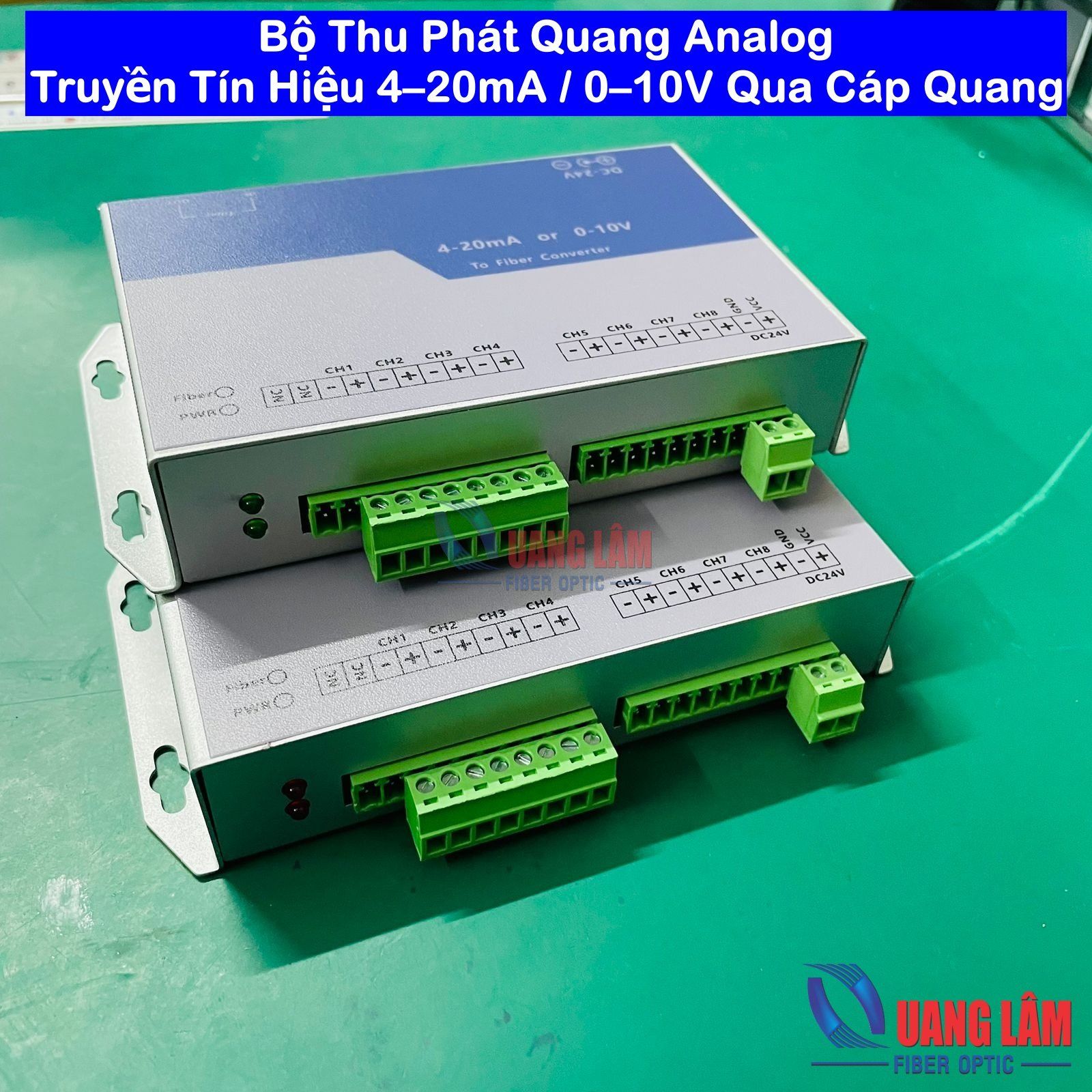 Bộ chuyển đổi tín hiệu dòng 4-20mA loại 4 kênh sang quang, 1 sợi quang cổng SC, 20km, FTK-CVAOF-UN104