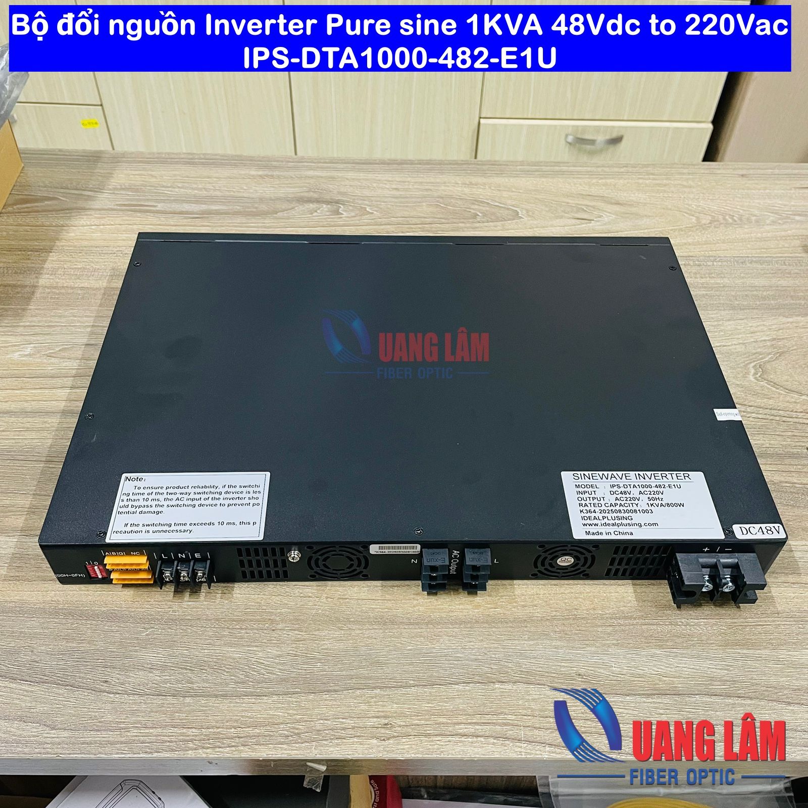 Bộ đổi nguồn Inverter Pure sine 1KVA 48Vdc to 220Vac IPS-DTA1000-482-E1U