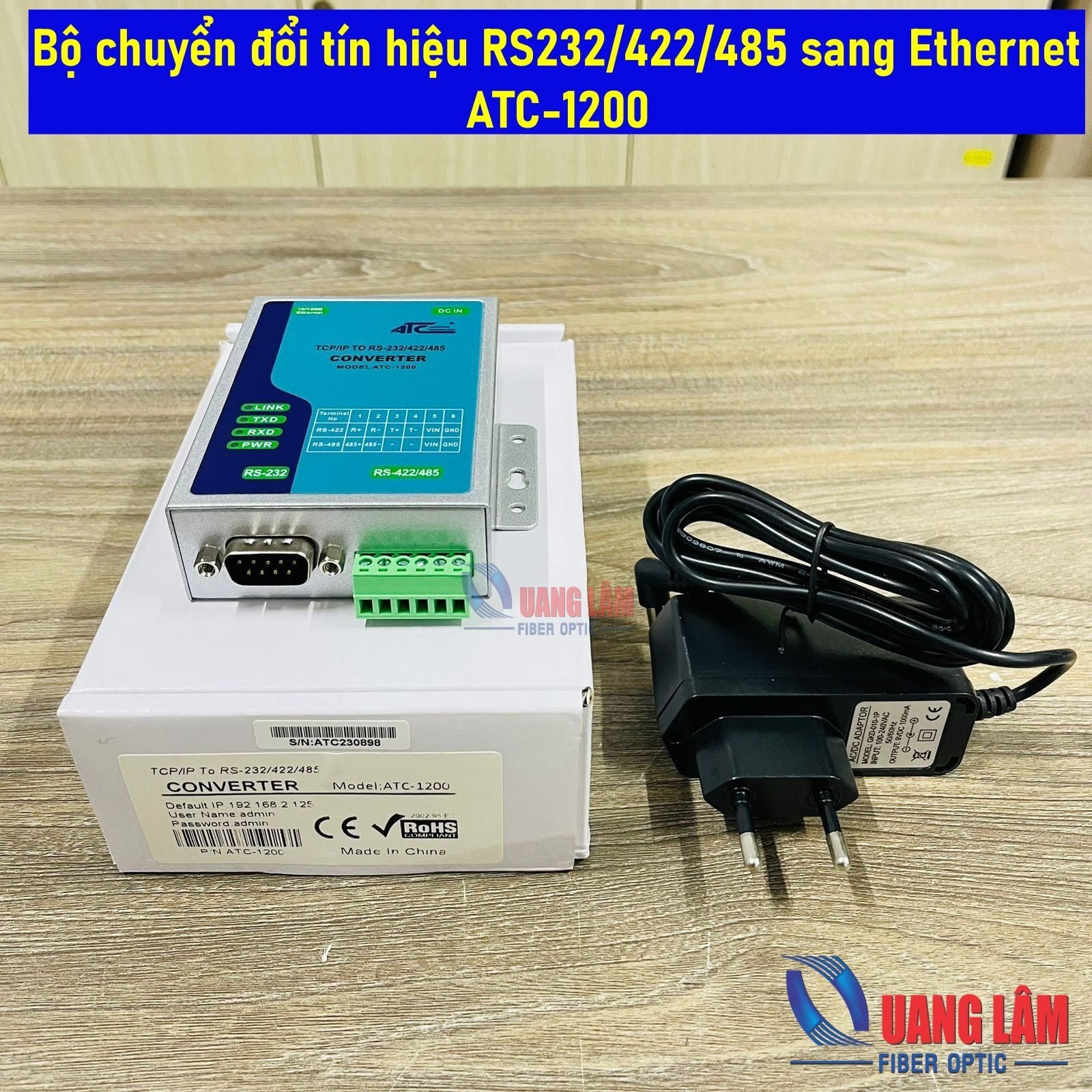Bộ chuyển đổi TCP/IP sang RS232/422/485 - Model: ATC-1200 - Hãng ATC