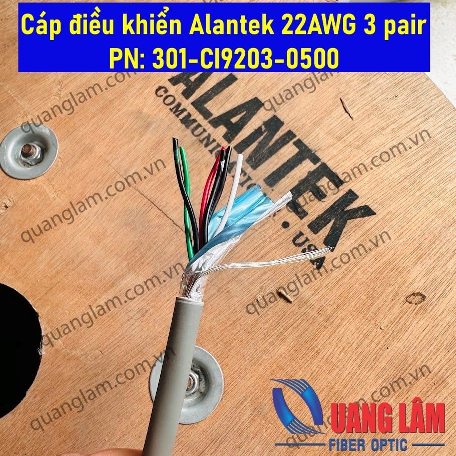 Cáp điều khiển ALANTEK 22AWG 3 Pair chống nhiễu P/N: 301-CI9203-0500 (1 cuộn 500M)