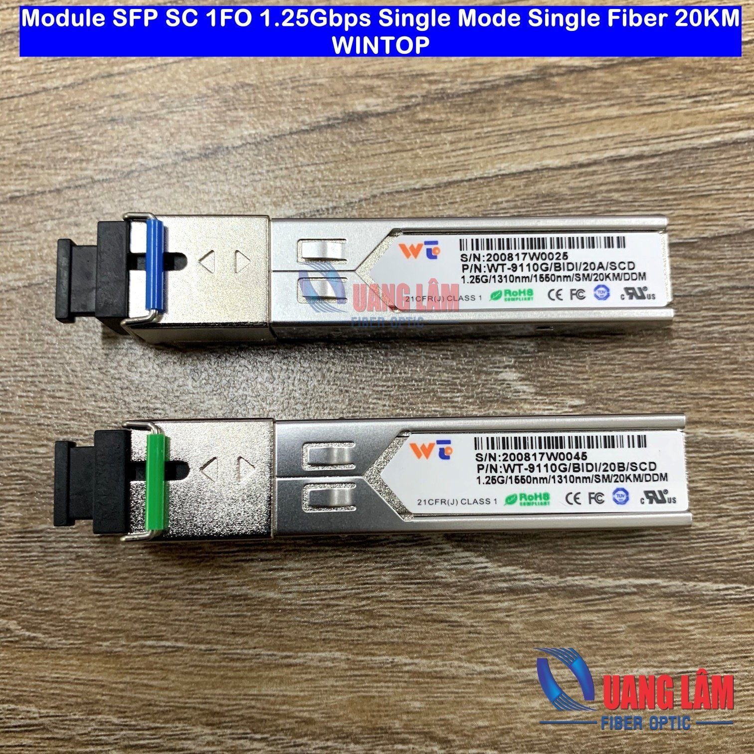 Module quang SFP SC 1FO 1.25Gbps Single Mode Single Fiber 20KM WINTOP