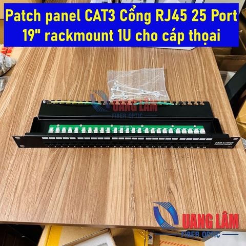 Patch panel CAT3 Cổng RJ45 25 Port, 19