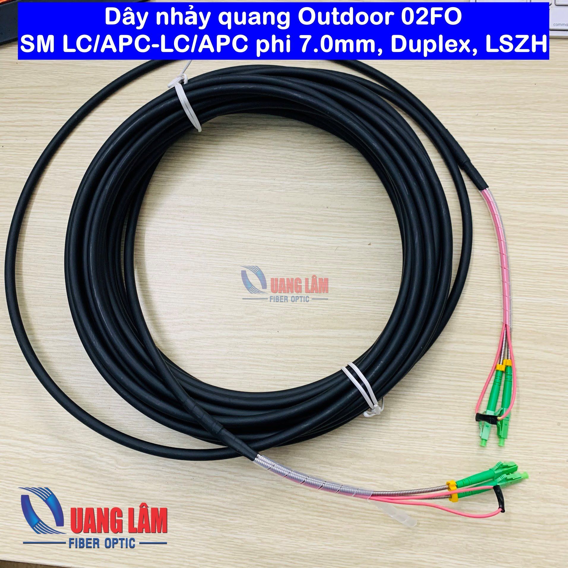 Dây nhảy quang Outdoor 02FO SM LC/APC-LC/APC phi 7.0mm, Duplex, LSZH