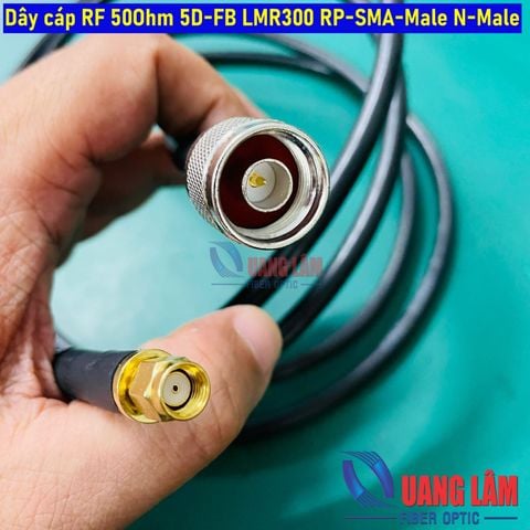 Dây cáp RF 50Ohm 5D-FB LMR300 RP-SMA-Male (Đảo cực của SMA) sang N-Male