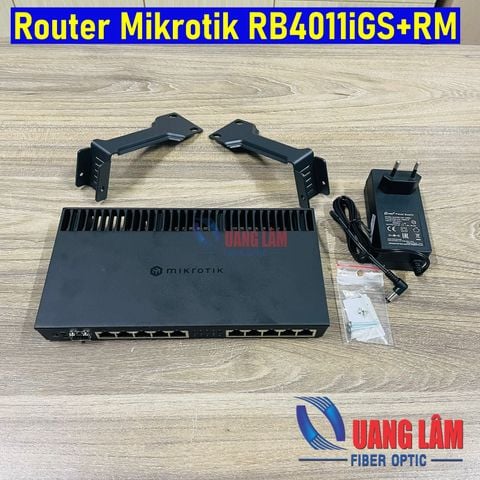 Router Mikrotik RB4011iGS+RM CPU 4 Quad-Core 1,4Ghz, Ram 1GB, 10 Port 1G Ethernet, 1 Port SFP+