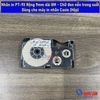 Nhãn in PT-9X Rộng 9mm dài 8M - Chữ đen nền trong suốt - Dùng cho máy in nhãn Casio (Hộp)