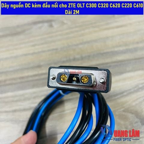 Dây nguồn DC kèm đầu nối cho ZTE OLT C300 C320 C620 C220 C610 - Dài 2M