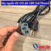 Dây nguồn US-C13 dài 1.8M 3x0.75mm2 3 chấu dẹt sang 3 lỗ C13