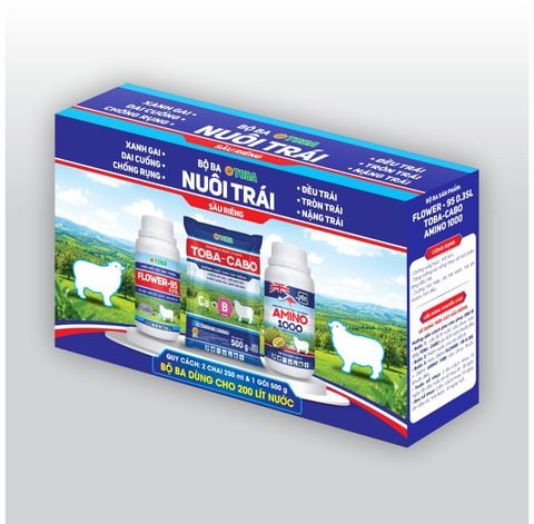  HỘP COMBO 1 BỘ BA NUÔI TRÁI SẦU RIÊNG  F95 250ML - TOBA CABO 500G - AMINO 250ML - TNPLBB03 