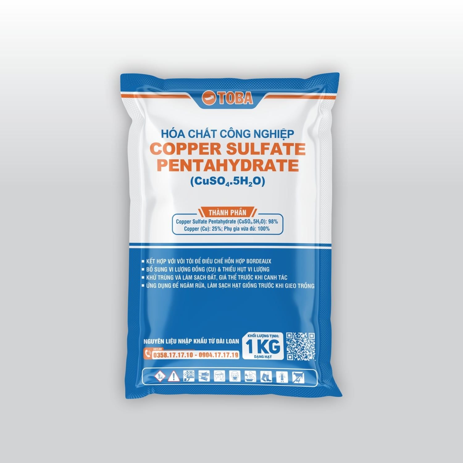 COPPER SULFATE PENTAHYDRATE TÚI 1KG _ THHCCU01