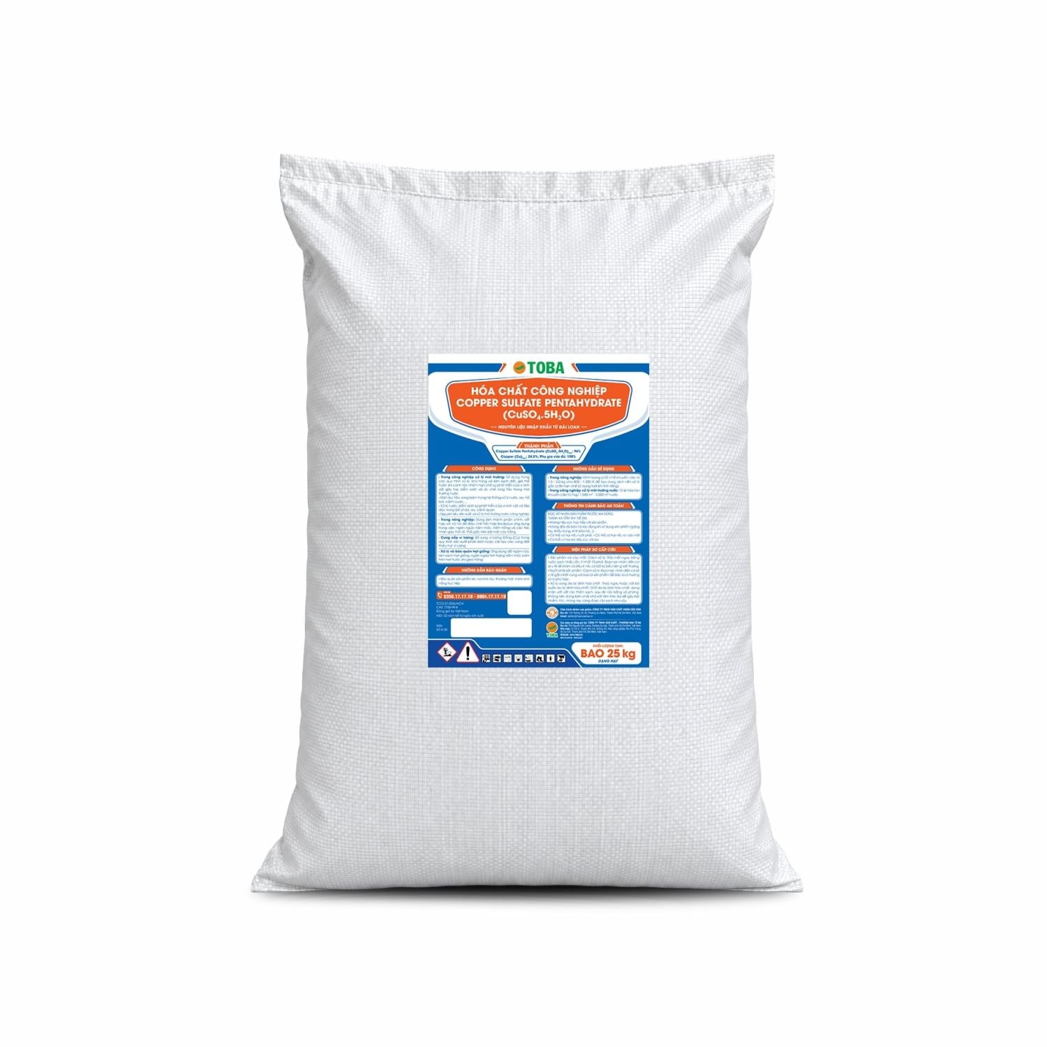 HÓA CHẤT CÔNG NGHIỆP COPPER SULFATE PENTAHYDRATE (CuSO4.5H2O) _ BAO 25KG