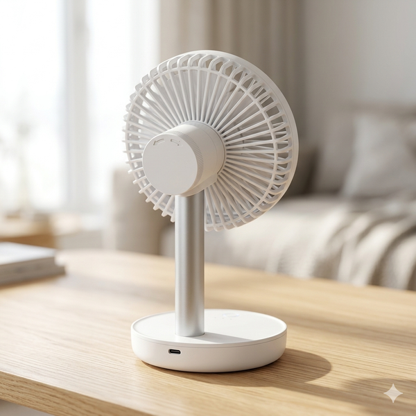  Quạt sạc tích điện để bàn Xiaomi JIPIN JP-F05 , có 5 cánh quạt , có ngăn chứa tinh dầu (gd) 