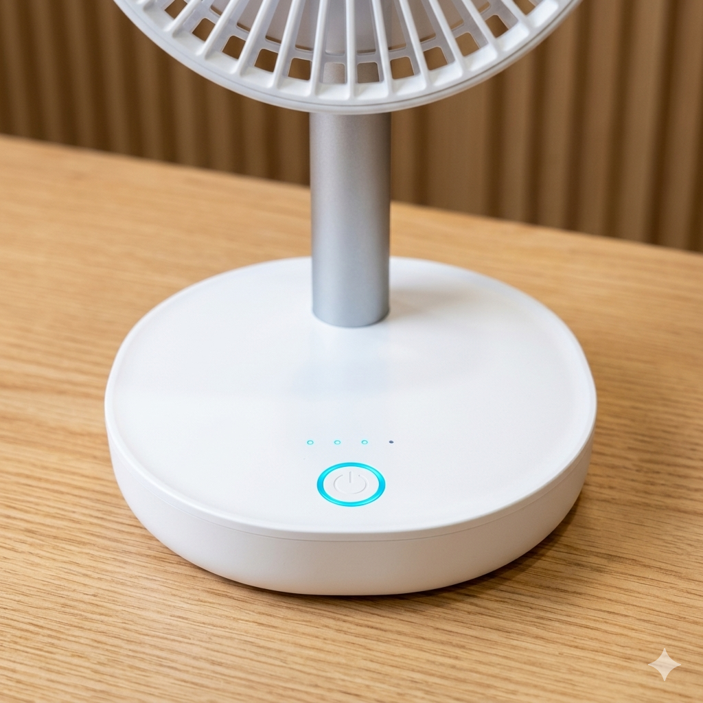  Quạt sạc tích điện để bàn Xiaomi JIPIN JP-F05 , có 5 cánh quạt , có ngăn chứa tinh dầu (gd) 