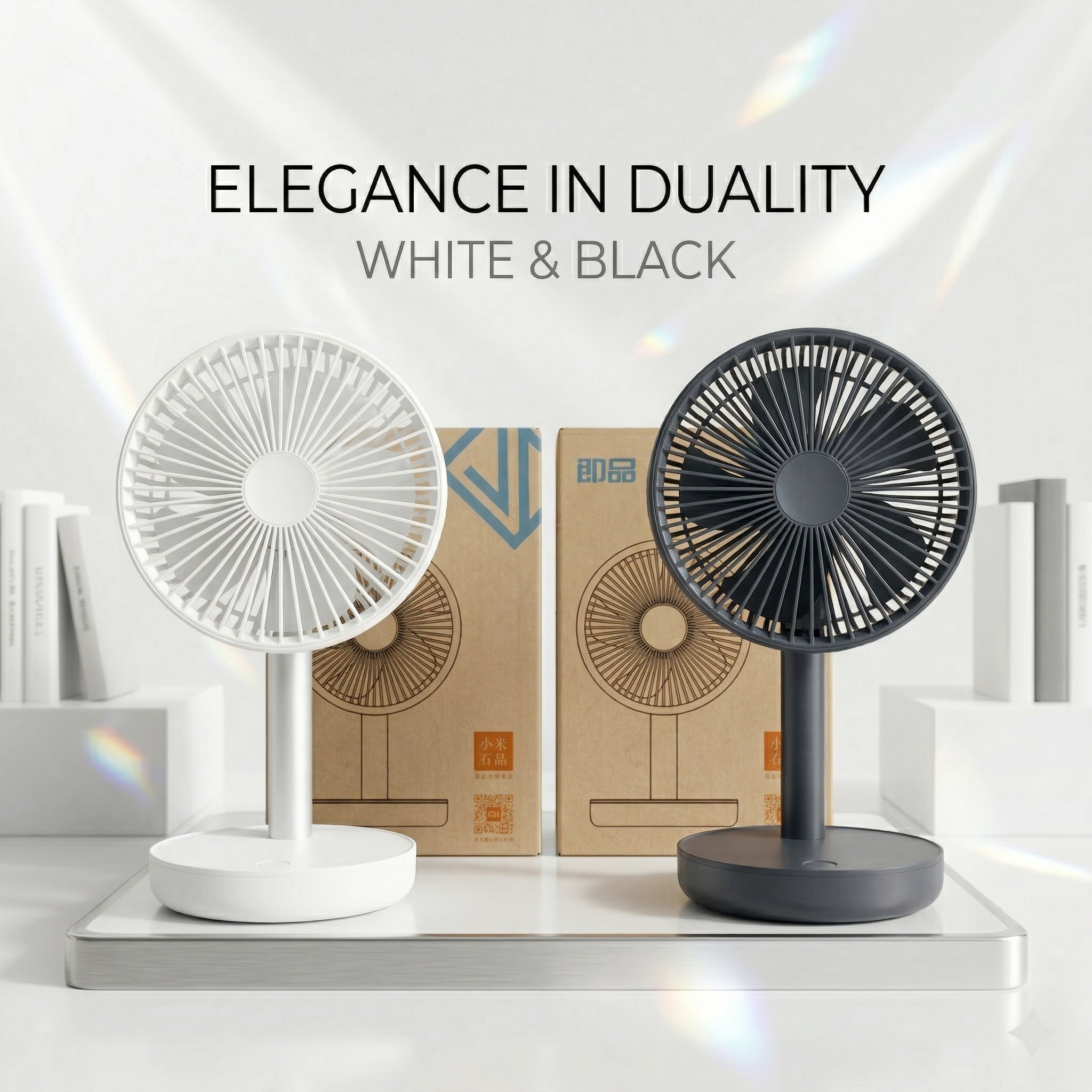  Quạt sạc tích điện để bàn Xiaomi JIPIN JP-F05 , có 5 cánh quạt , có ngăn chứa tinh dầu (gd) 