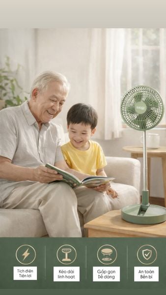  Quạt tích điện SEGI - Gấp gọn tiện lợi (cgd) 