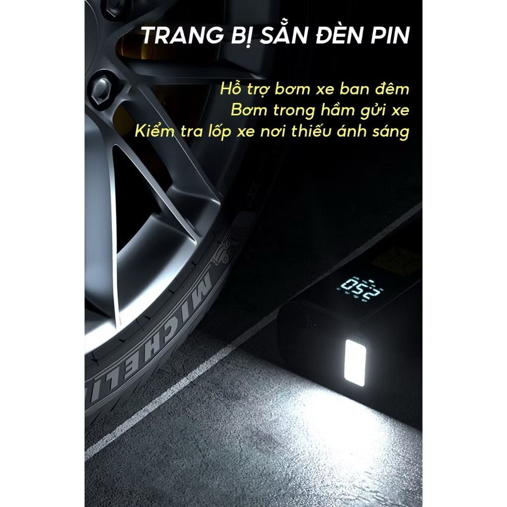  Bơm lốp ô tô dùng pin 4500mah SUITU (kcgd) 