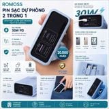  Sạc Dự Phòng Romoss 20.000mAh - Sạc nhanh 30w, kèm dây C-L, màu thời thượng (cpkdd) 