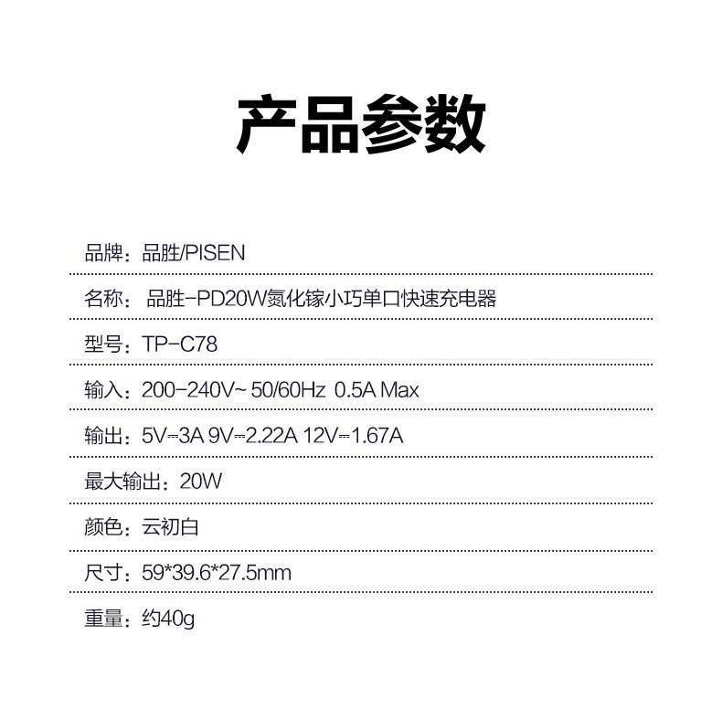  Cốc sạc nhanh 20W GaN Pisen chính hãng 