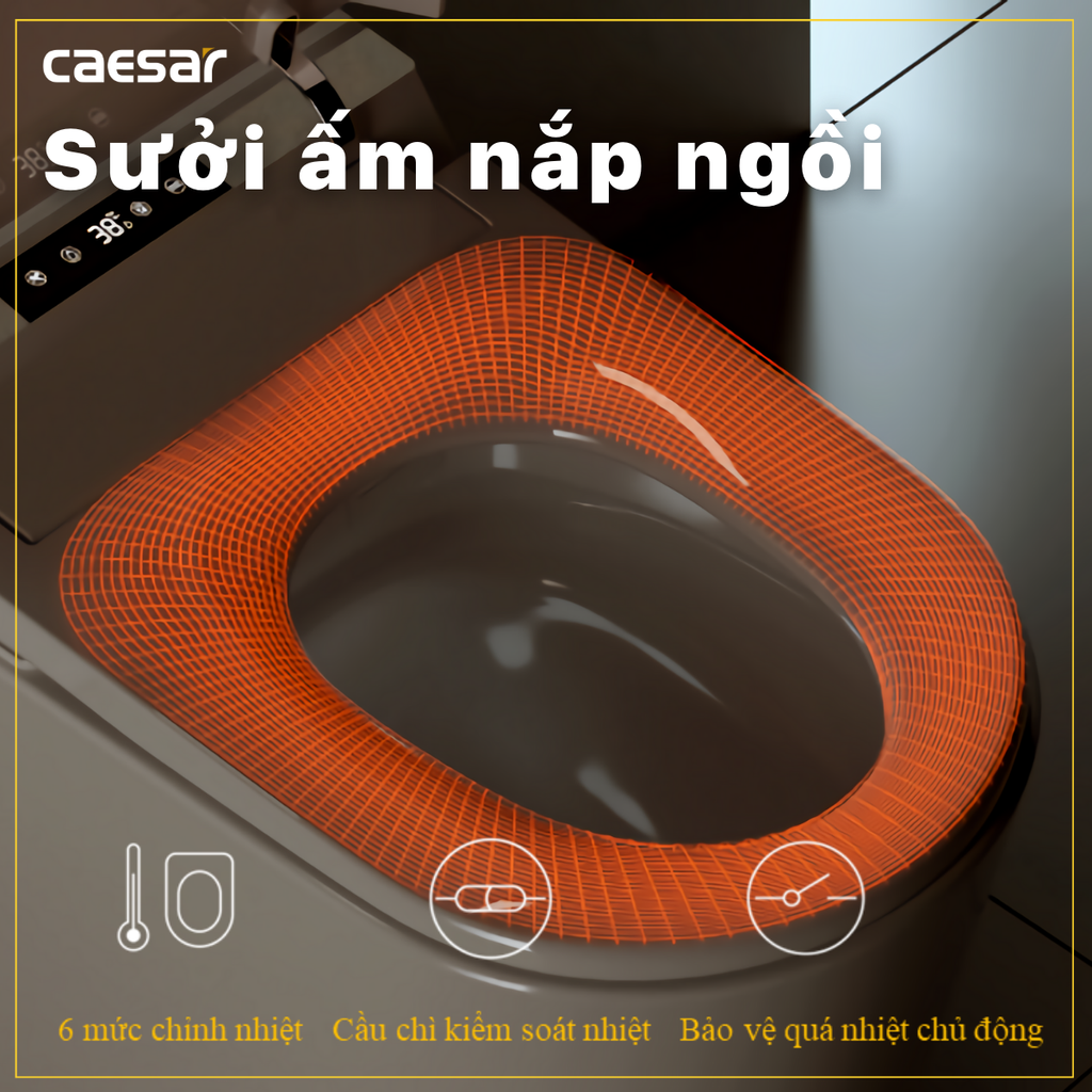 Bàn cầu điện tử CAESAR CA1389H