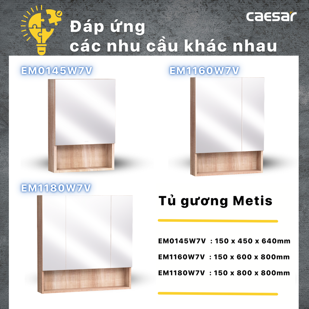 Tủ gương CAESAR EM1160W7V