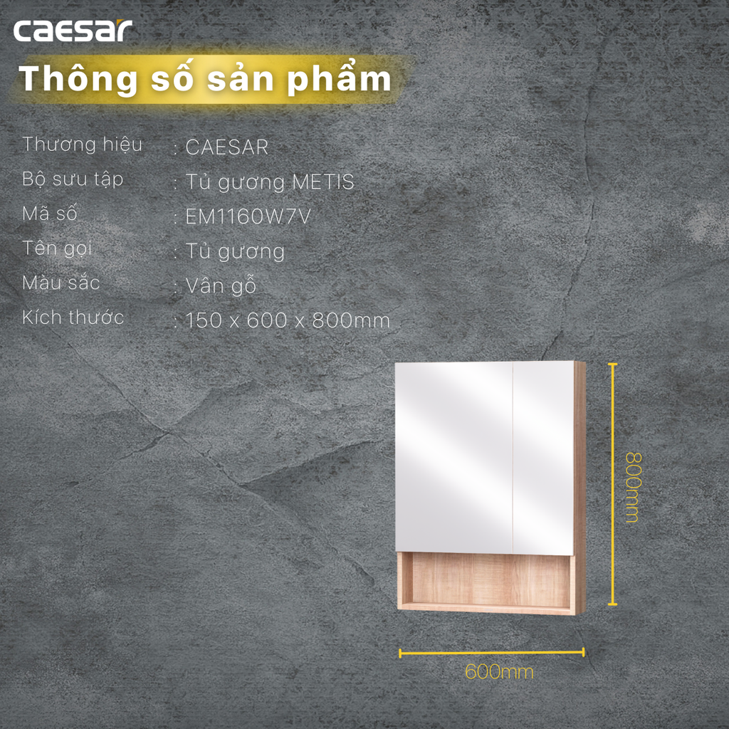 Tủ gương CAESAR EM1160W7V