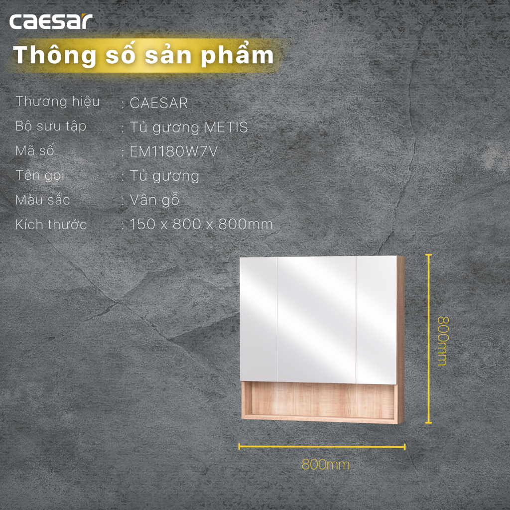 Tủ gương CAESAR EM1180W7V